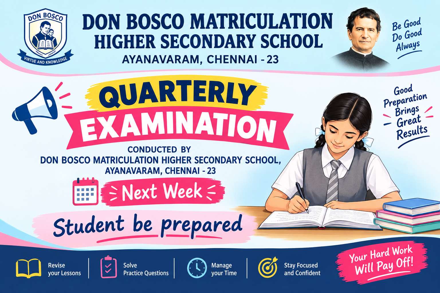 Quarterly Examination begins on next week